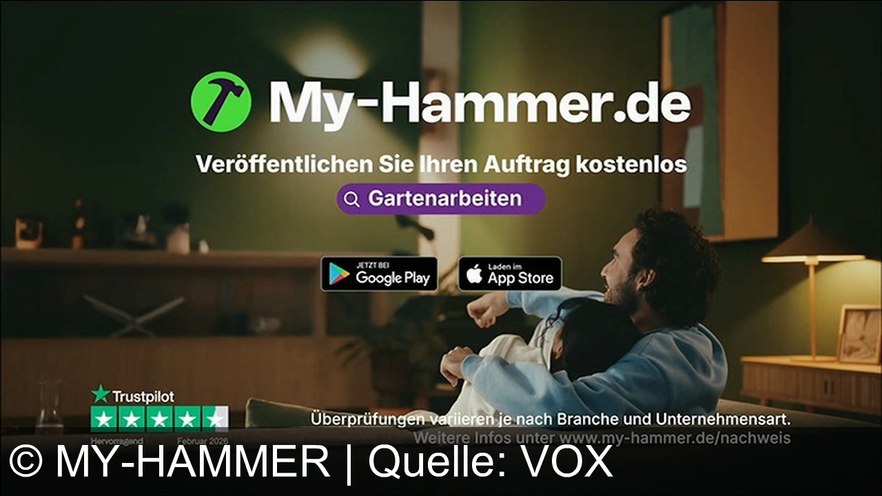 TV Werbung my-hammer - MyHammer verbindet Sie mit geprüften Handwerkern wie Simon Hartzinger – kostenlos Aufträge veröffentlichen, direkt buchen und vertrauen.