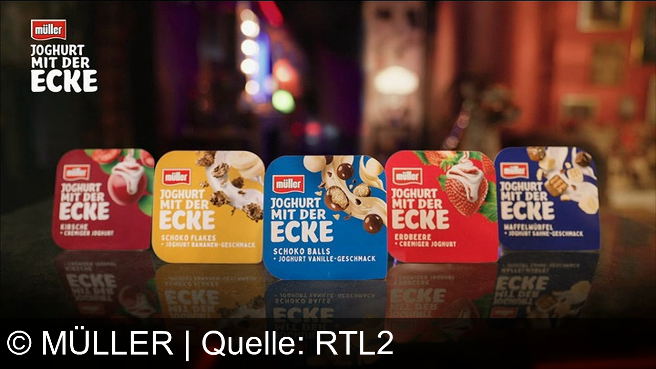 TV Werbung müller - Müller Joghurt mit der Ecke: Knusprige Schoko-Balls treffen cremigen Vanille-Genuss. Mix dir deinen Moment!