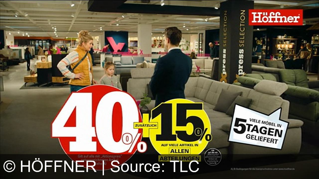 TV Werbung höffner - Höffner – Entdecke moderne Möbel mit Paula und Kind! 40% Rabatt auf viele Aktionsartikel und Lieferung in 5 Tagen. Jetzt Lieblingsstück aussuchen und sofort mitnehmen!