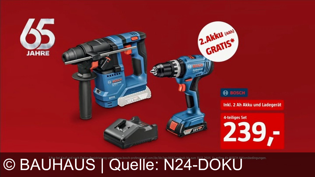 TV Werbung bauhaus - Starke Angebote bei Bauhaus: Bosch Professional 4-teiliges Maschinen-Set für nur 239 €. Bauhaus – wenn’s gut werden muss!