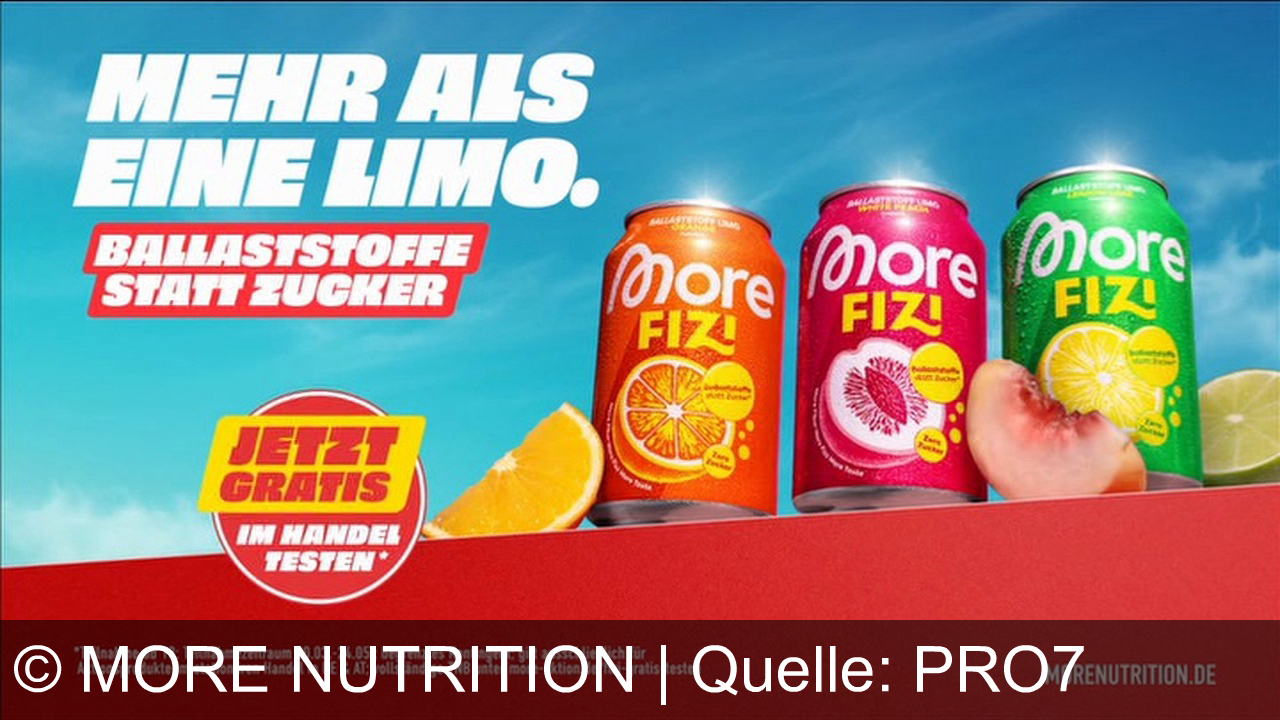 TV Werbung more nutrition - Ballaststoffe statt Zucker: More Fizzy – die lecker prickelnde Erfrischung auf die smarte Art. Jetzt gratis testen!