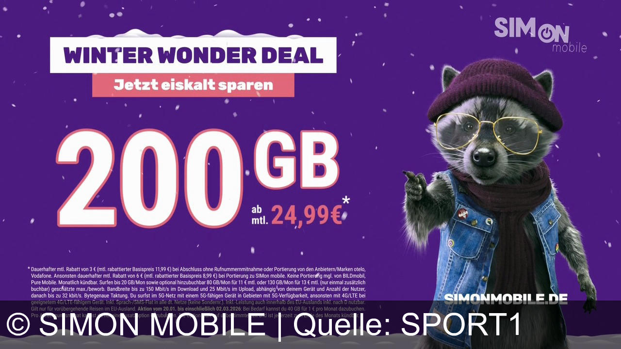 TV Werbung simon mobile - Winter Wonder Deal bei SIMON mobile: 200 GB ab 24,99€ mtl. Jetzt eiskalt sparen auf simonmobile.de!