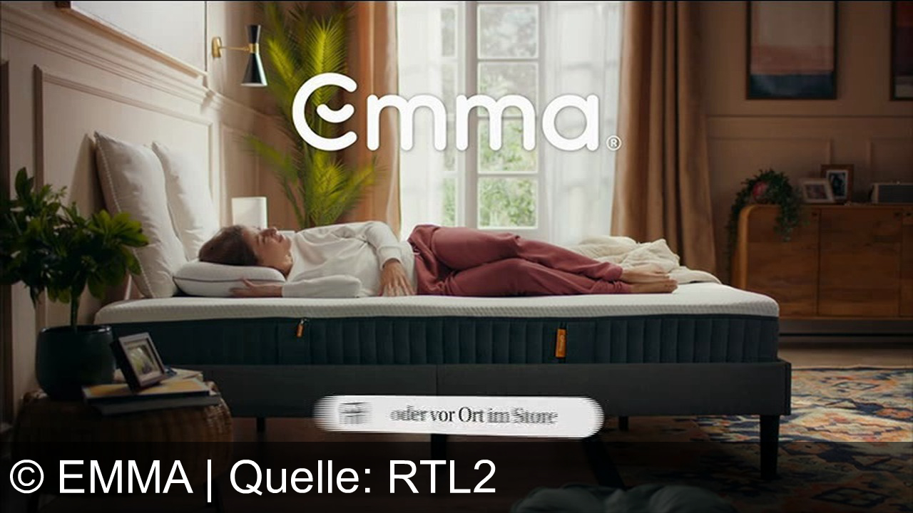 TV Werbung emma - Schlafe wie auf Wolken mit der Emma-Matratze – für Komfort in jeder Position. Entdecke jetzt online oder im Store!