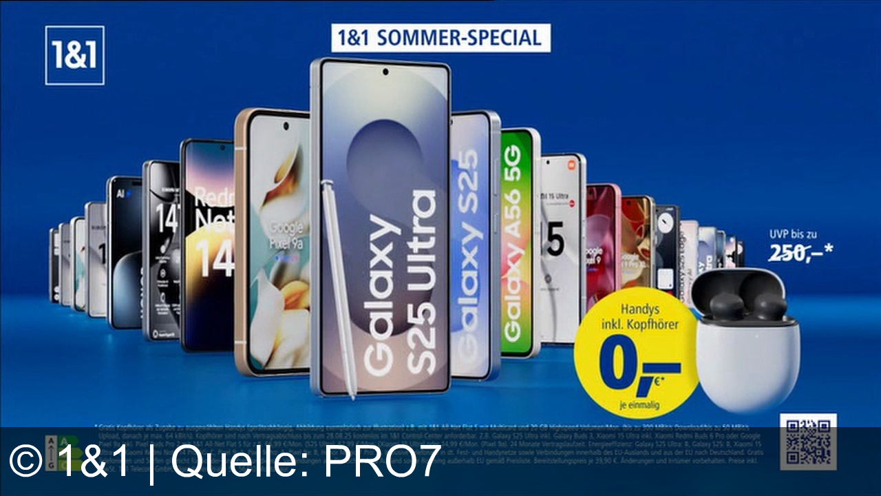 TV Werbung 1&1 - Höchste Kundenzufriedenheit bei Internetanschlüssen. Bestes Netz. Höchste Kundenzufriedenheit bei Mobilfunk. Und beste Angebote. Jetzt Top-Smartphones für 0 Euro inklusive Gratis-Kopfhörern im Wert von bis zu 250 Euro. 1&1