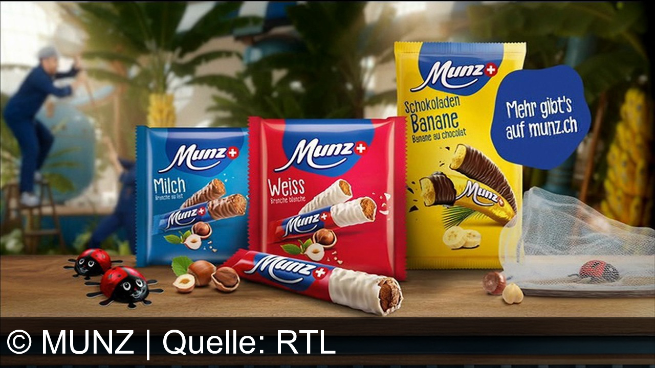 TV Werbung munz - Entdecke Munz Schokolade – von Schokitüftlern im Munz-Labor kreiert, unwiderstehlich anders mit Geschmack, Banane und Schoko. Mehr auf munz.ch!