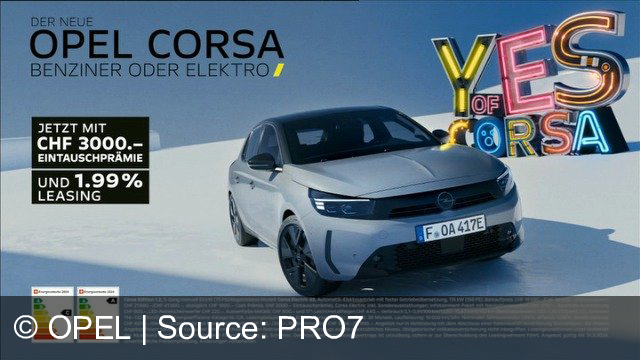 TV Werbung opel - Der neue Opel Corsa, verfügbar als Benziner oder Elektro, bietet Fahrspaß und attraktives Design. Jetzt mit 3.000 Franken Eintauschprämie und 1,99% Leasing erhältlich.