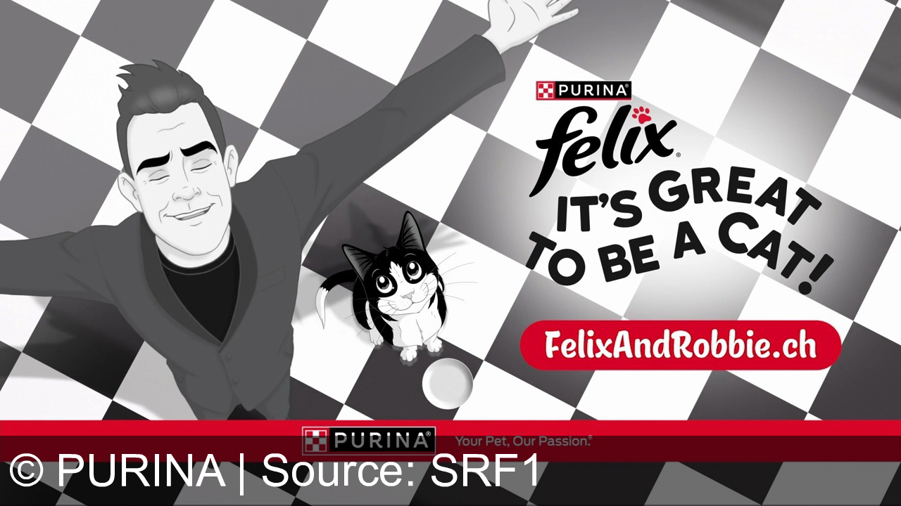 TV Werbung purina - Robbie Williams gibt der Katze Felix seine Stimme in der neuen Tierfutterwerbung: Entdecke die Welt von Felix: Unwiderstehliche Abenteuer und köstliche Mahlzeiten für deinen Stubentiger. Felix von Purina – It's great to be a cat!