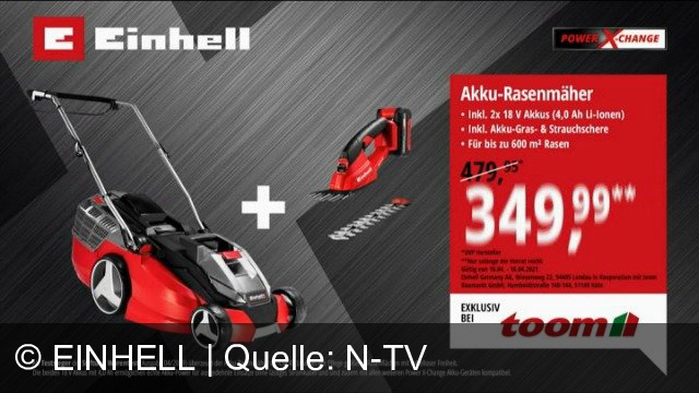 TV Werbung einhell - akku-rasenmäher