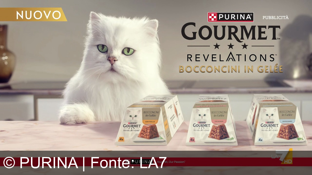 TV Werbung purina - Scopri il nuovo Purina Gourmet Revelations: bocconcini in gelée per veri intenditori. Raffinato piacere per il tuo gatto, solo da PURINA® GOURMET® Revelations.