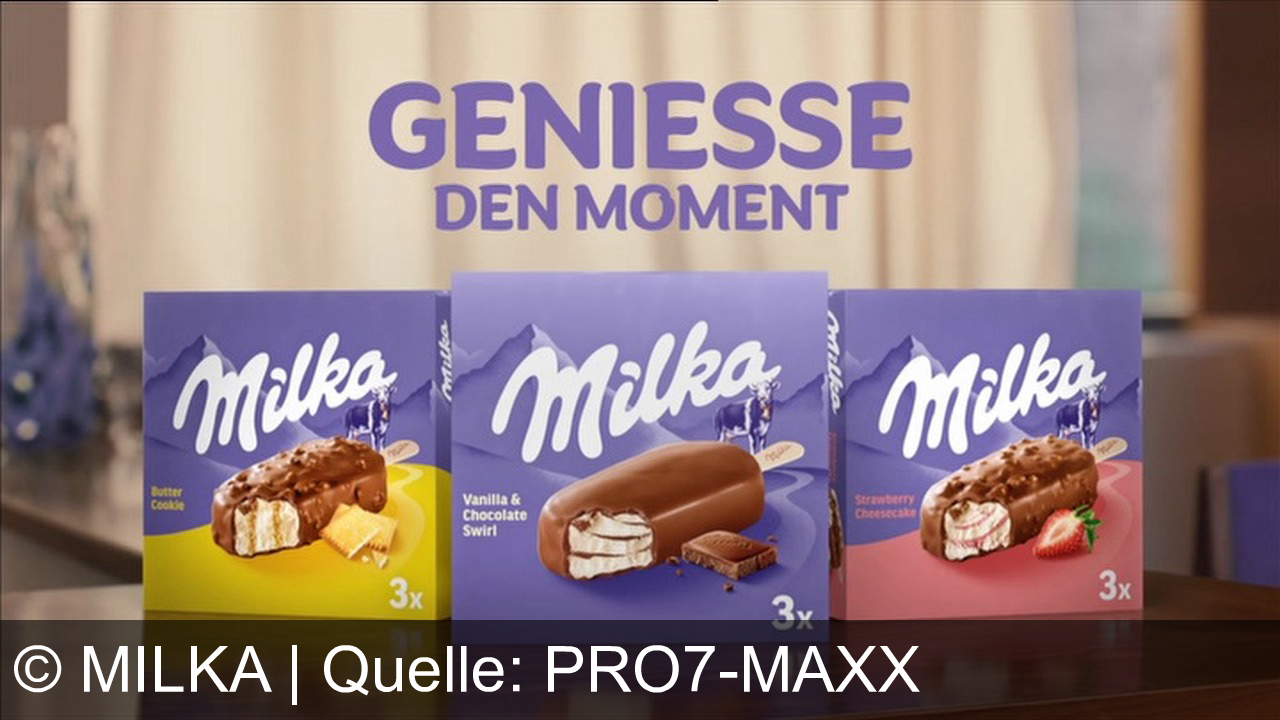 TV Werbung milka - Milka präsentiert ein Eis-Sortiment mit den Geschmacksrichtungen Cookie, Vanille & Erdbeere sowie Schokoladen-Käsekuchen. Genieße zarte Schokolade und verbindende Momente.