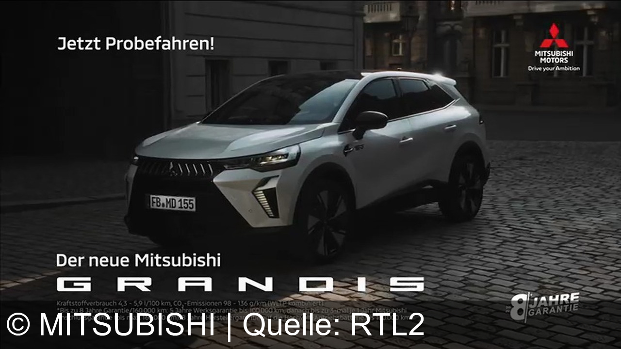 TV Werbung mitsubishi - Der neue Mitsubishi Grandis: Zuverlässig, geräumig und mit bis zu 8 Jahren Garantie. Jetzt Ambitionen fahren.