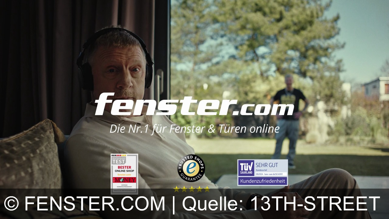 TV Werbung fenster.com - Wenn Boris Becker sagt: 1:0 für´s Fenster - Entspannt wohnen, klare Sicht: Mit fenster.com – Deutschlands Nr. 1 für Fenster & Türen! TÜV-geprüfte Qualität, sehr gut im Online-Test, einfach klicken und wohlfühlen.