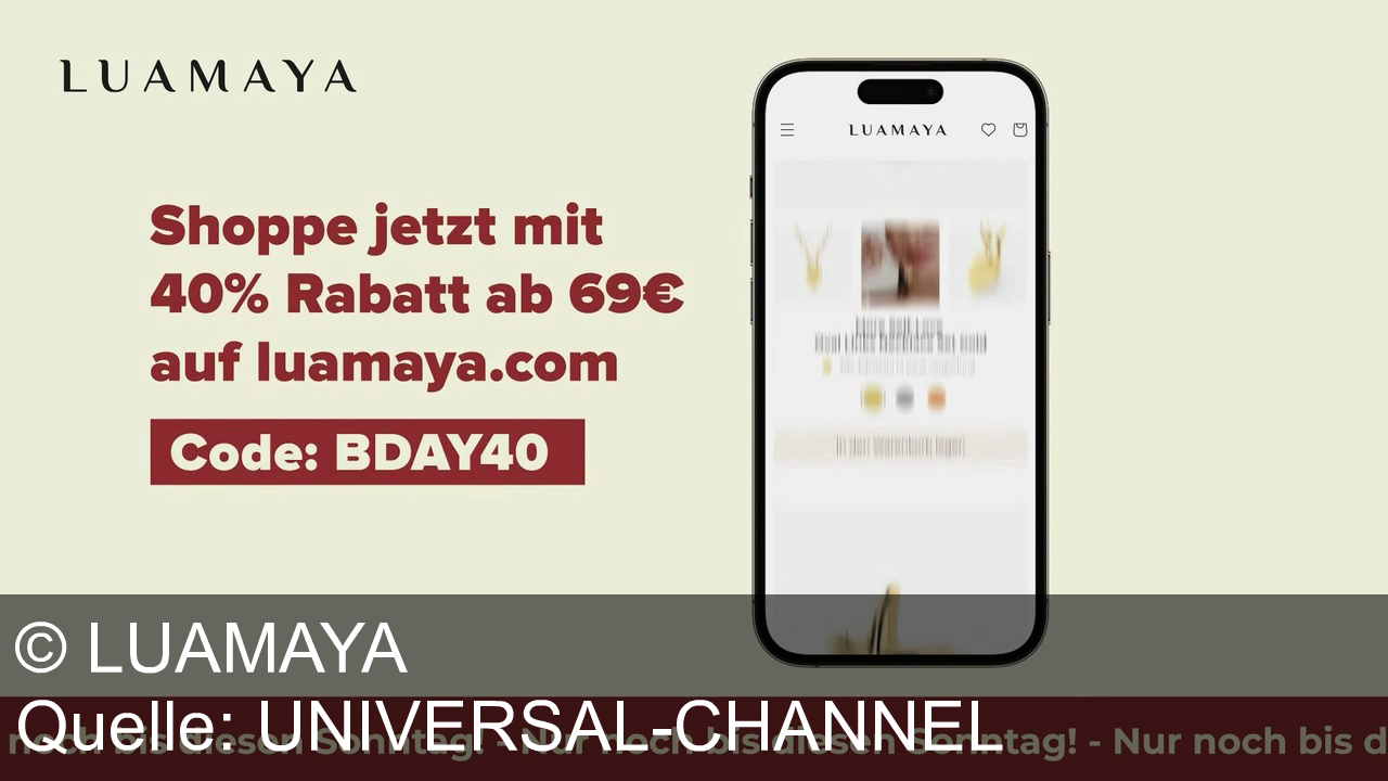TV Werbung luamaya - Feiere 10 Jahre Luamaya mit 40% Rabatt auf Schmuck ab 69€ – Code BDAY40!