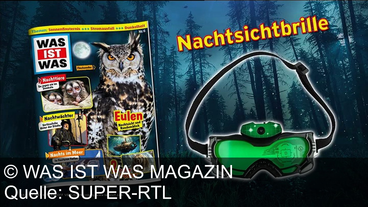 TV Werbung was ist was magazin - Was ist, was das Magazin? In dieser Ausgabe Geschöpfe der Nacht. Spannende Einblicke in das Leben der Tiere im Dunkeln. Mit starken Postern, kniffligen Rätseln und einer coolen Nachtsichtbrille. Werde damit zum Entdecker der Dunkelheit. Was ist, was das Magazin? Jetzt überall im Handel.