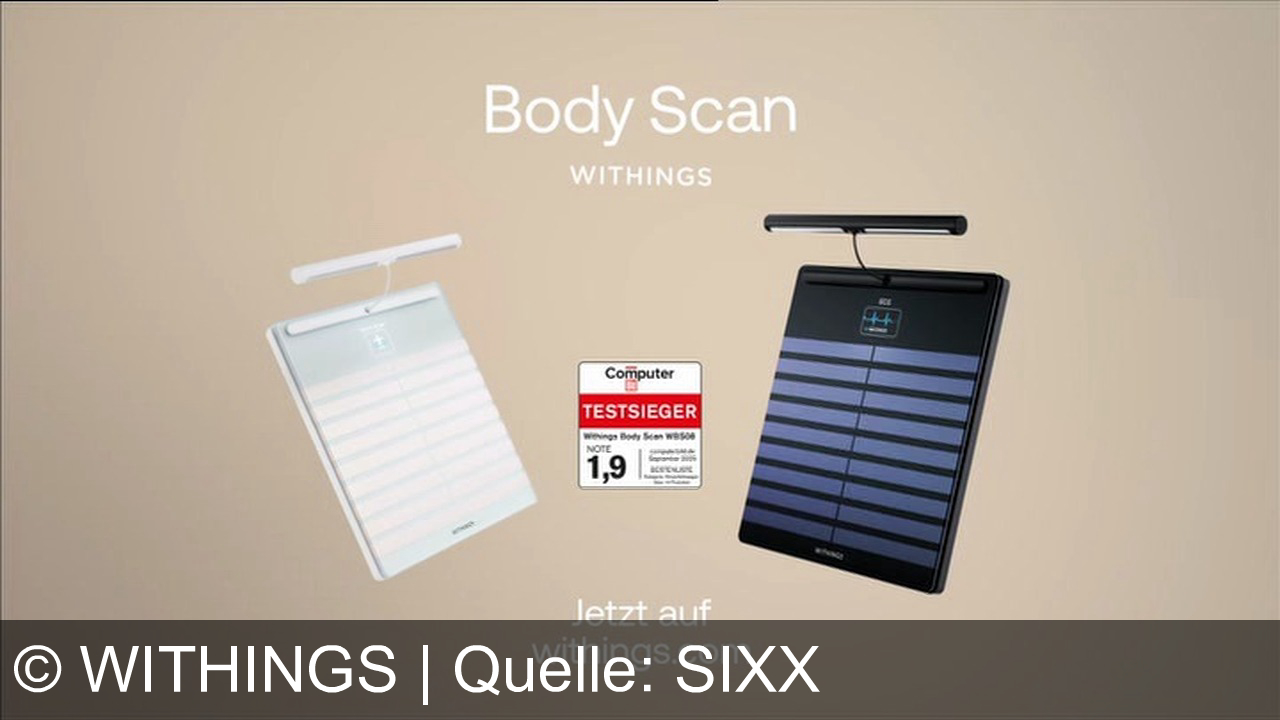 TV Werbung withings - Mit Withings Body Scan wird dein Gesundheitsweg klar: Smarte Analyse deiner Körperzusammensetzung – einfach, präzise, ausgezeichnet. Testsieger mit Note 1,9. Jetzt auf withings.com!