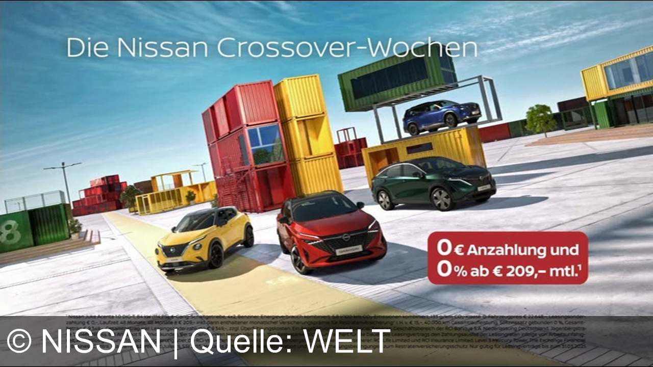 TV Werbung nissan - Mit einem seltsam umherfliegenden Auto wirbt Nissan in DE mit: Erleben Sie den neuen Nissan Qashqai: Modernes Design, innovatives Fahrgefühl. Jetzt bei den Nissan Crossover-Wochen mit 0 € Anzahlung und 0 % Finanzierung ab 209 € monatlich. Nissan, aus Überzeugung anders.