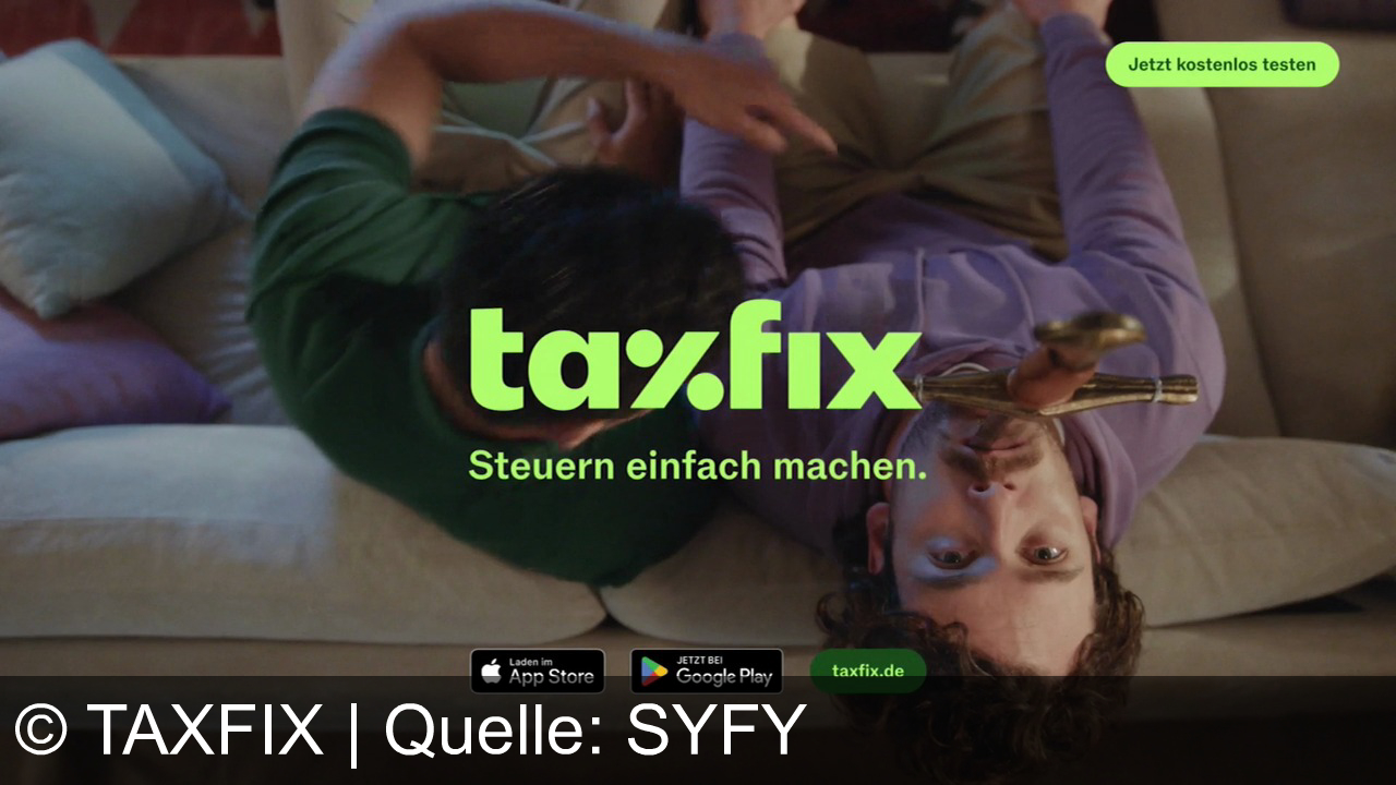 TV Werbung taxfix - Leon schluckt lieber ein Schwert, als seine Steuer zu machen!? "Leon, du machst echt alles, nur nicht deine Steuern. Ich zeig's dir. Taxfix.de - hol dir mehr als 1.000 Euro zurück. Wähle den Experten-Service, die reichen für dich ein." Taxfix. Steuern einfach machen. Taxfix, dein Helfer im App Store und Google Play.