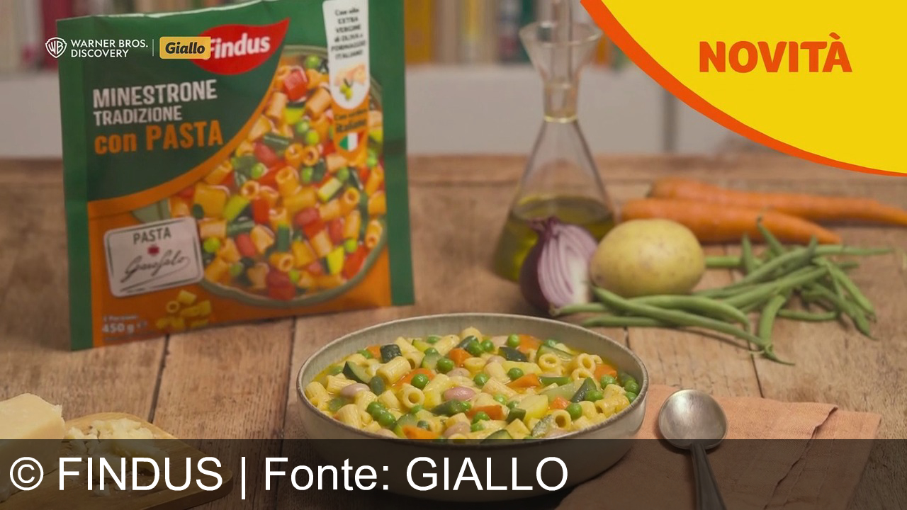 TV Werbung findus - Scopri il nuovo Minestrone Tradizione Findus: solo ingredienti italiani, pasta Garofalo sempre al dente, olio extravergine d’oliva. Pronto in 9 minuti, bontà e qualità senza compromessi!