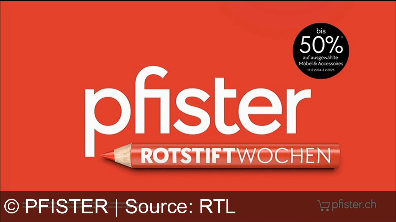 TV Werbung pfister - Bett - Stuhl - Sessel - Sofa pfifig gerappt; erlebe die Rotstiftwochen bei Pfister aus der Schweiz: Spare bis zu 50% auf ausgewählte Möbel & Accessoires! Gültig bis 3.2.2025. Entdecke jetzt dein neues Zuhause!