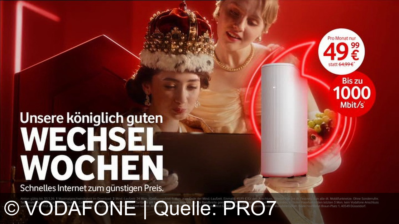 TV Werbung vodafone - Königlicher Service wie bei Vodafone: Bis zu 1000 Mbit/s für nur 49,99€ monatlich. Wechseln lohnt sich – Together we can.