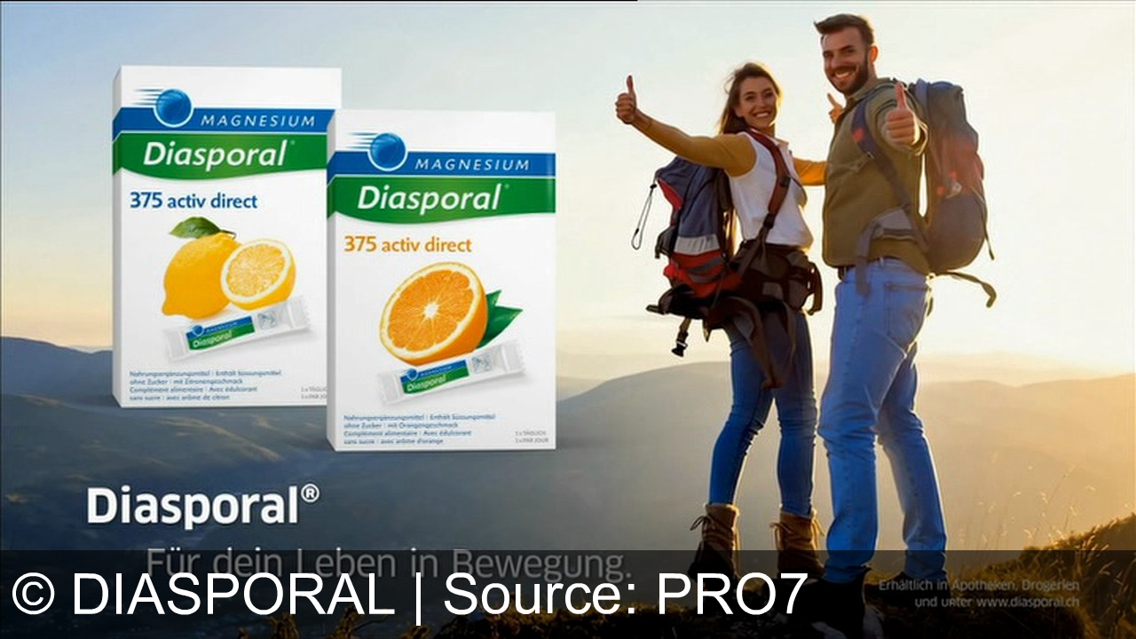 TV Werbung diasporal - Diasporal 375 mg – mit Magnesium für entspannte Muskeln. Aktiver leben, kraftvoll radeln, gemeinsam genießen. Diasporal: Für dein Leben in Bewegung!