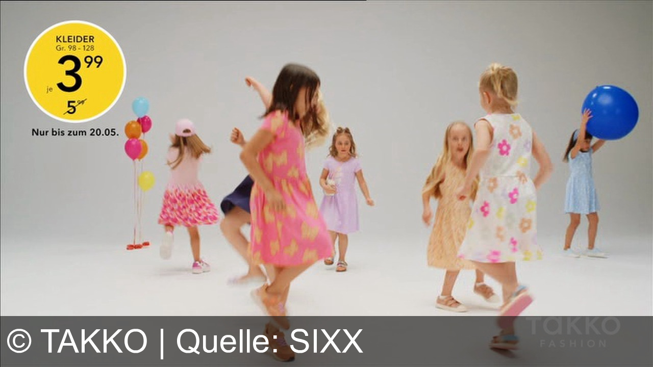TV Werbung takko - Entdecke die neue Takko Frühjahrskollektion: Stilvolle Outfits zu unschlagbaren Preisen. Süße Kleider für Minis ab 3,99€. Nur bis 20.05. bei Takko Fashion oder auf takko.com!