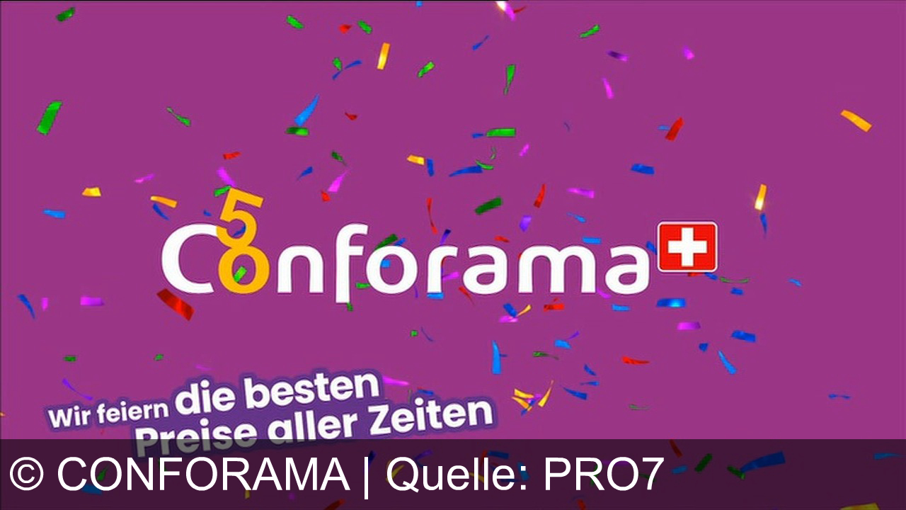 TV Werbung conforama - Comforama feiert 50 Jahre mit Mega-Party! 25% Rabatt auf Möbel, Matratzen & Garten. Boxspring ab 649,95€, LG TV ab 999,95€, Ecksofa ab 899,95€. Jetzt die besten Preise sichern!