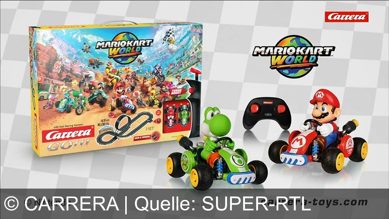 TV Werbung carrera - Mario und Yoshi geben mit dem Carrera Mario Kart World Slot-Car-Set Vollgas: Loopings, Speed und endlose Rennen sorgen für rasanten Spielspaß!