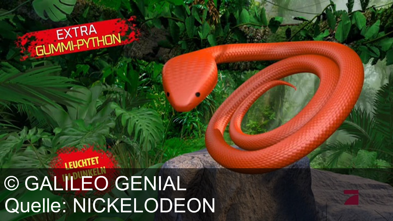 TV Werbung galileo genial - Galileo Genial: Das schlaue Magazin mit Mega-Gummipython, der im Dunkeln leuchtet – Entdecke die faszinierende Welt der Reptilien jetzt am Kiosk.