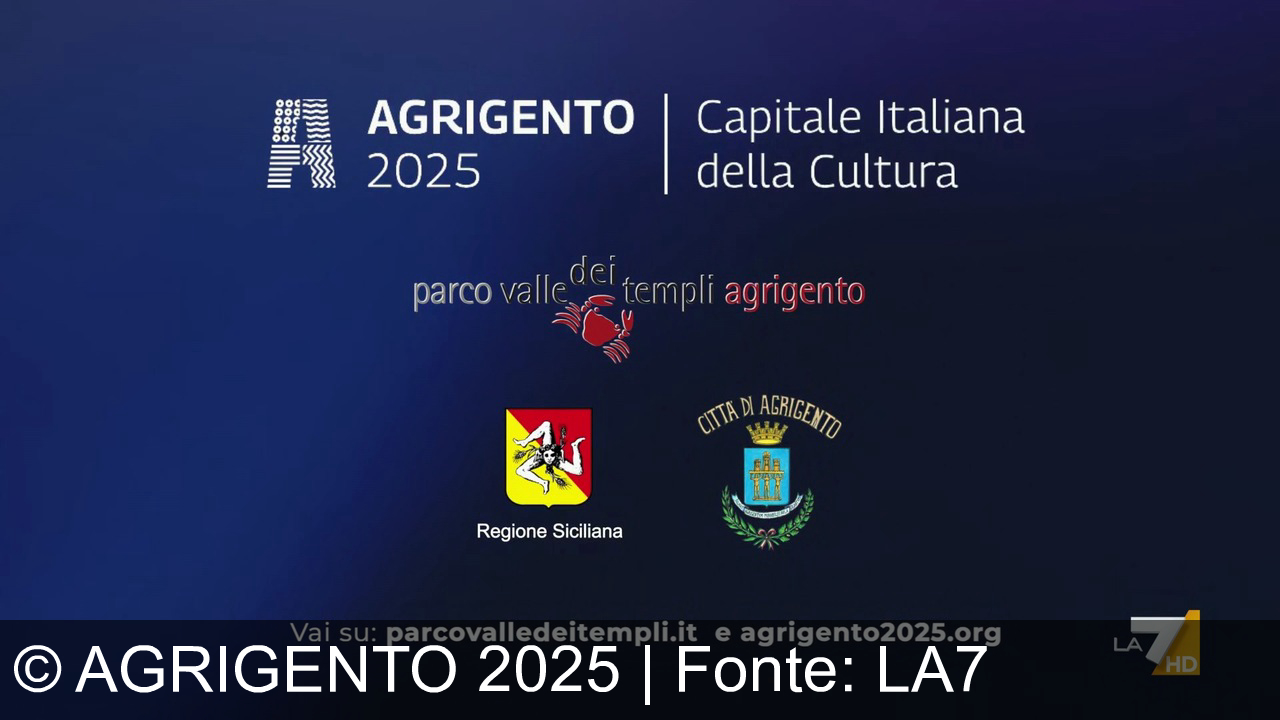 TV Werbung agrigento 2025 - Scopri Agrigento 2025: tra templi, mare e celebri tradizioni. Con Parco Valle dei Templi, Regione Siciliana e Città di Agrigento. Capitale italiana della cultura ti aspetta!
