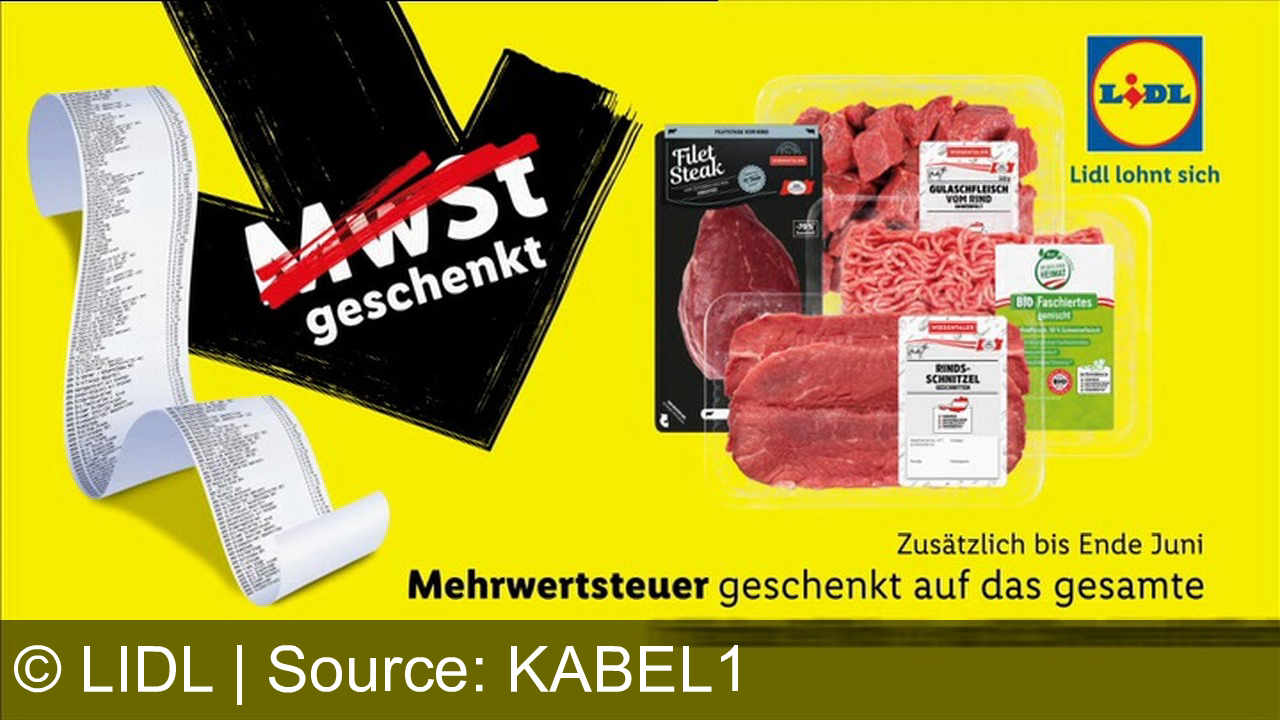 TV Werbung lidl - Entdecke Lidl: Tiefpreise, Bananen für 0,99€, ausgezeichnete Preis-Leistung und bis Ende Juni Mehrwertsteuer geschenkt auf frisches Fleisch. Lidl lohnt sich!