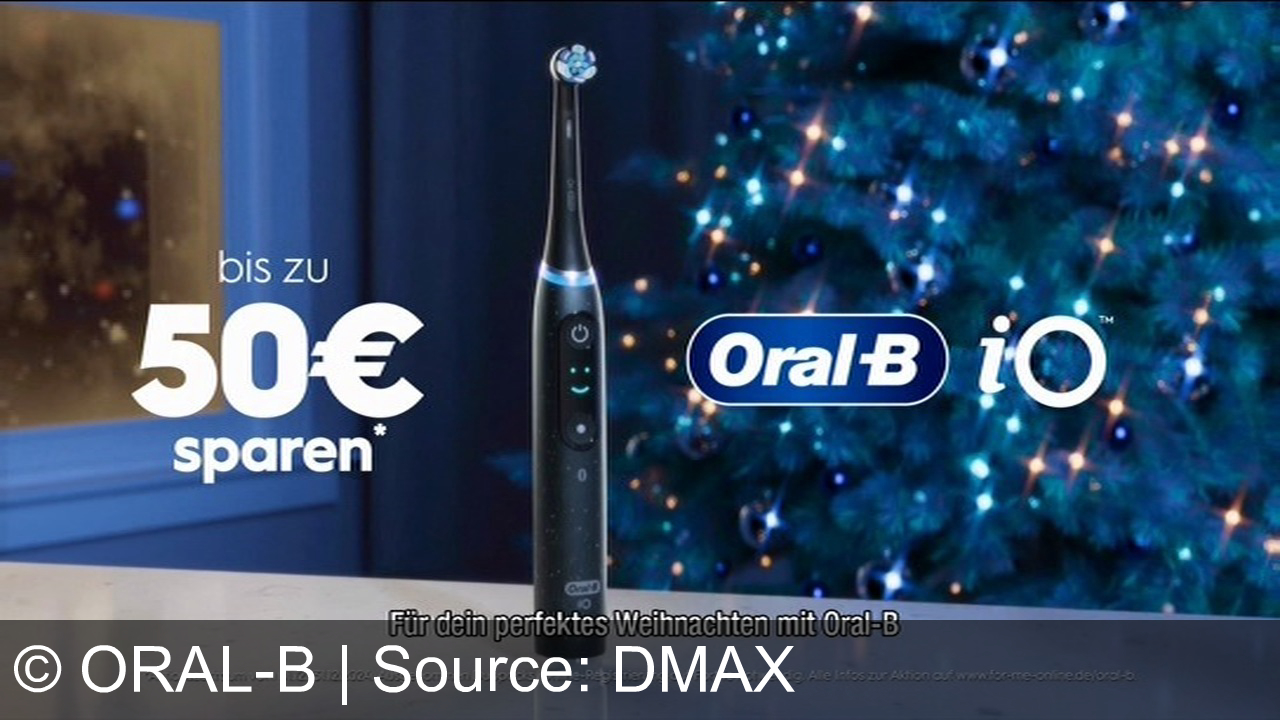 TV Werbung oral-b - Oral-B iO wirbt in Österreich für sanfte Reinigung mit rundem Bürstenkopf und Andruckkontrolle. Verschenke 100% sauberere Zähne und spare bis zu 50 Euro. Aktion bis 01.12.2024. Infos auf www.for-me-online.de/oral-b.