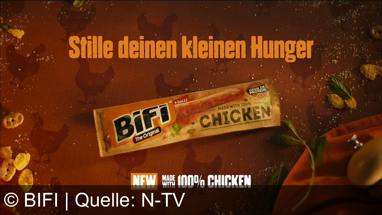 TV Werbung bifi - Thomas und sein Bärenhunger; dann stillt er seinen kleinen Hunger mit der neuen Bifi Chicken: 100% Hähnchen, voller Geschmack! Probier das Original, wenn dich der Bärenhunger packt.