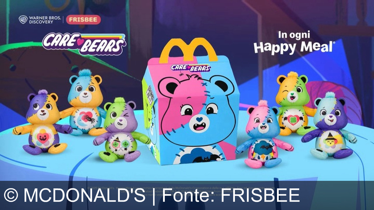 TV Werbung mcdonald's - Scopri i nuovi Care Bears in edizione spettrale solo da McDonald's! Vivi un Halloween da brividi: collezionali tutti con Happy Meal® e porta la magia a casa tua!