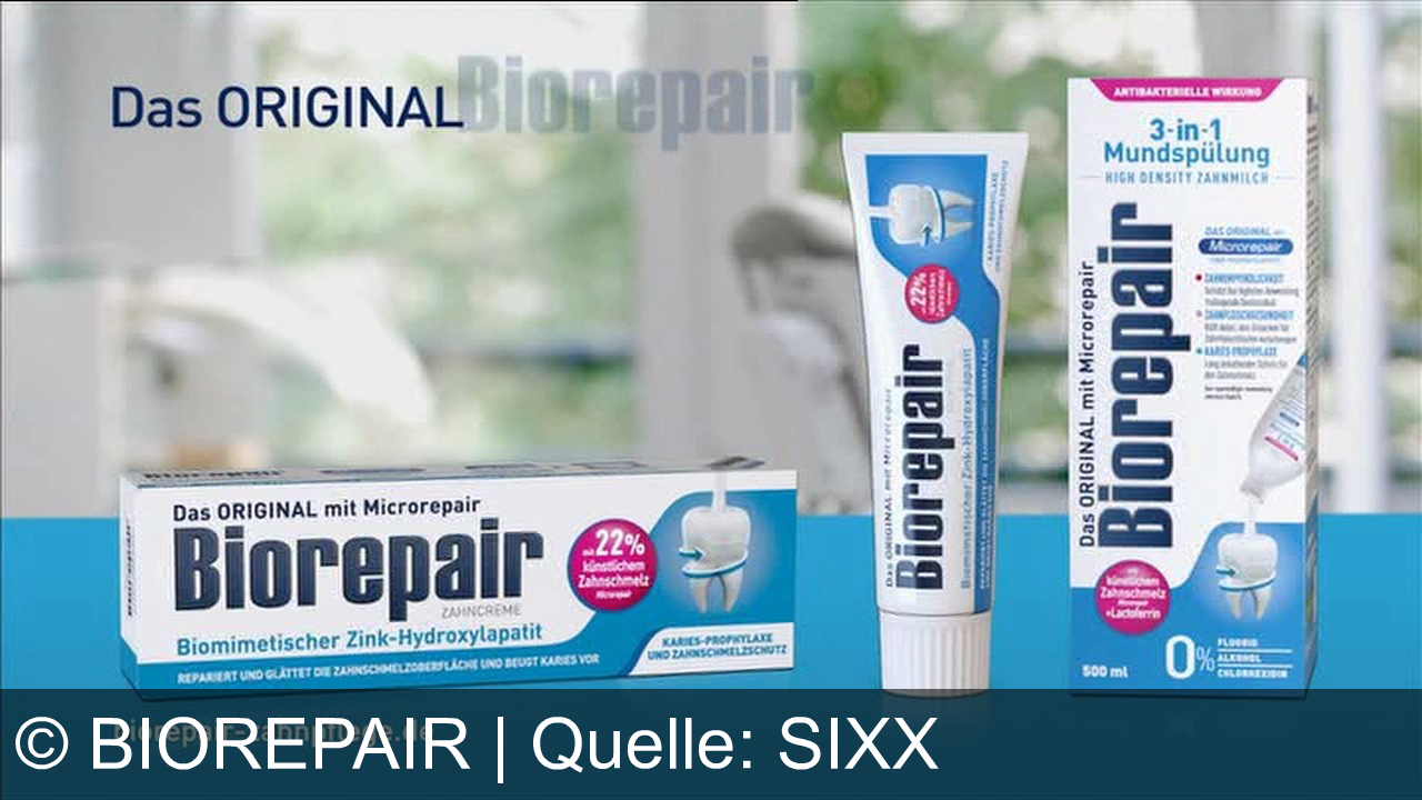 TV Werbung biorepair - Sie suchen etwas anderes als Ihre übliche Fluorid Zahncreme? Nehmen sie biorepair Original Biorepair mit Micro Repair bietet doppelte Wirkung gegen Karies es enthält 22% künstlichen Zahnschmelz, der die Zahnoberfläche repariert und Zinkt mit antibakteriellen Eigenschaften Ich bin Dentalhygienikerin und empfehle das Original Biorepair die Zahncreme mit doppelter Wirkung.