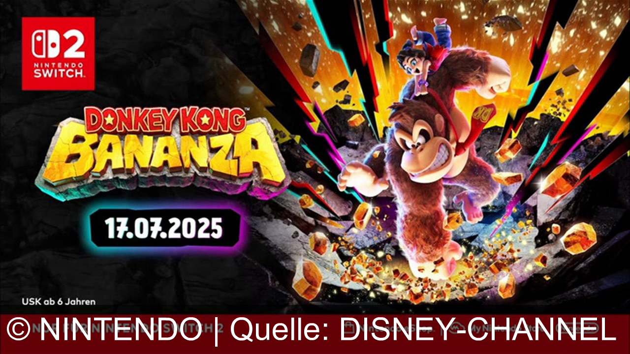 TV Werbung nintendo - Erlebe das Abenteuer mit Donkey Kong und Dixie Kong auf der Nintendo Switch 2! Entdecke die actionreiche Welt von Donkey Kong Bananza. Nur für Nintendo Switch 2 ab 17.07.2025! 
Donkey Kong ist zurück in einem brandneuen Abenteuer. Gemeinsam mit Pauline kannst du eine riesige unterirdische Welt erkunden, in der es vor Action nur so kracht. Donkey Kong Bananza. Nur für Nintendo Switch 2.