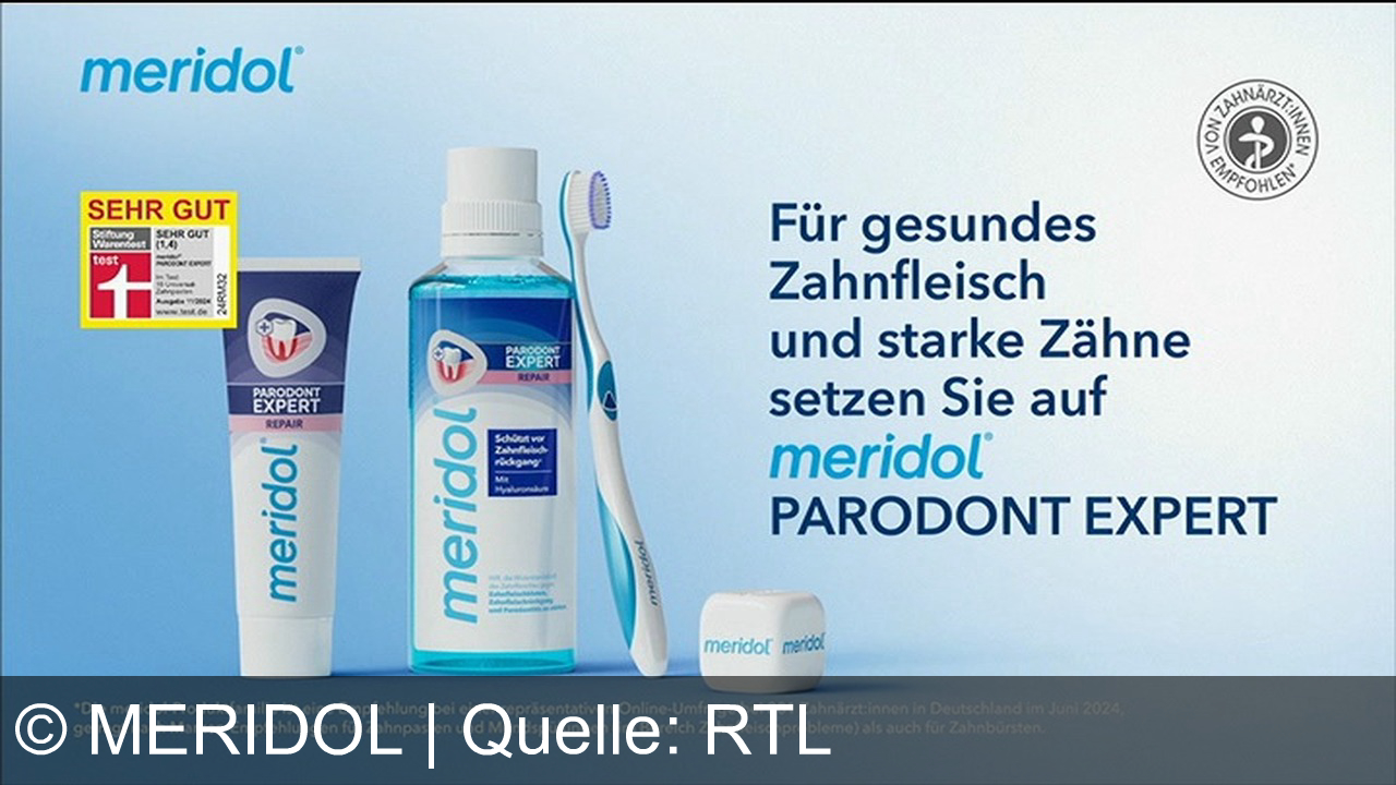 TV Werbung meridol - Meridol Parodont Expert mit Hyaluronsäure – umkehren, schützen, gesundes Zahnfleisch und starke Zähne. Von Zahnärzten empfohlen.