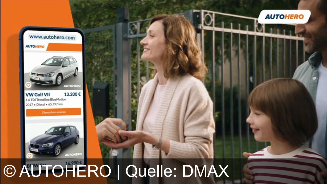 TV Werbung autohero - Finde dein Traumauto bei AutoHero – Sorgfältig ausgewählte Gebrauchtwagen, bequem geliefert oder abgeholt. So macht Autokaufen Spaß! Entdecke jetzt VW Golf VII und BMW 1er auf autohero.com! Schluss mit wochenlanger Suche nach dem richtigen Gebrauchtwagen. Dank Autohero wird Autokaufen endlich einfach. Sorgfältig ausgewählte Autos mit bequemer Abholung oder Lieferung. So macht Autokaufen Spaß. Finde dein Traumauto auf autohero.com.