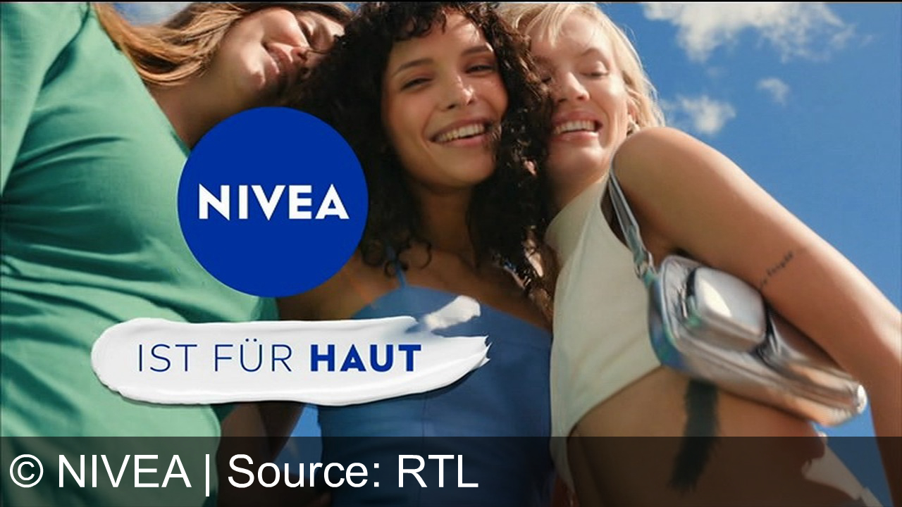 TV Werbung nivea - NIVEA Body Milk mit Hyaluron: Für 72h Feuchtigkeit, strahlend schöne Haut und mehr Selbstbewusstsein. NIVEA ist für Haut.