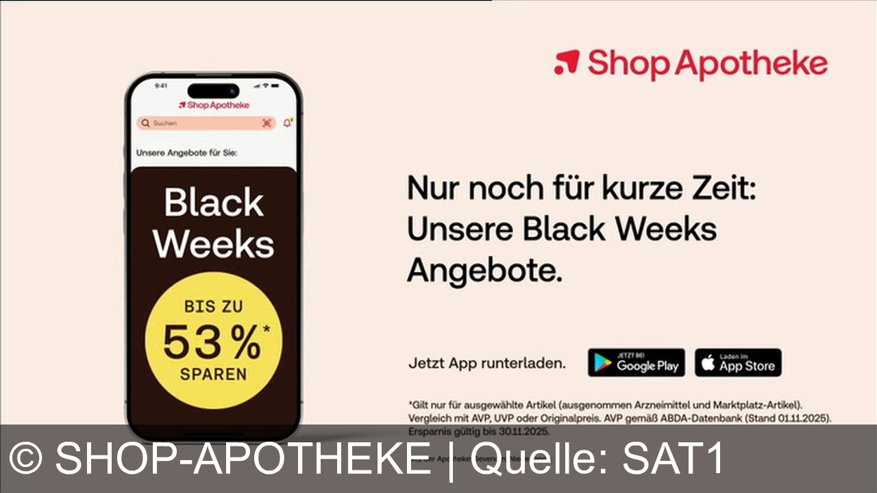 TV Werbung shop-apotheke - Shop Apotheke Black Weeks: Riesen-Auswahl von Nasenspray bis Lippenstift, Top-Preise bis zu 53% sparen – jetzt Angebote in der App entdecken!
