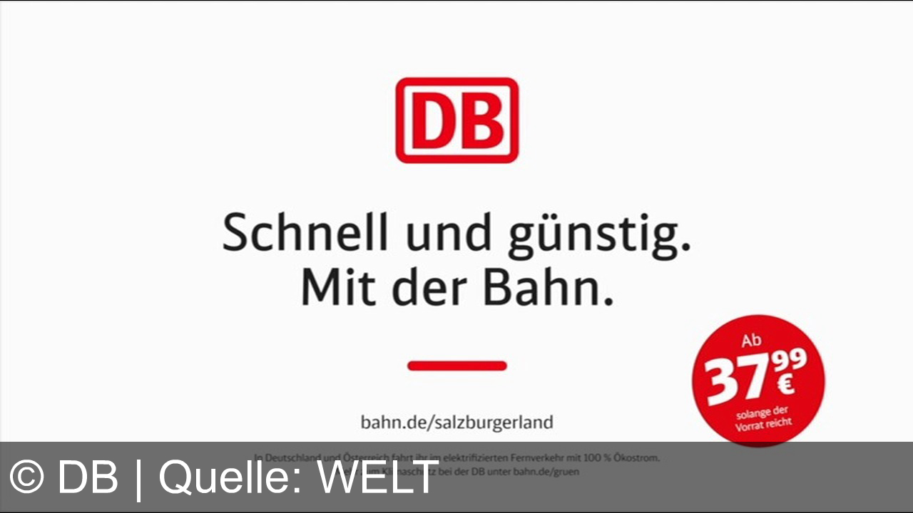 TV Werbung db - Reise schnell und umweltfreundlich ins Salzburger Land ab 37,90 Euro mit der Bahn. Erlebe elektrifizierten Fernverkehr mit 100 % Ökostrom. Mehr Infos unter bahn.de/salzburgerland.