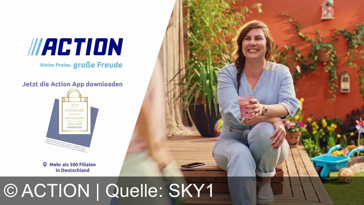 TV Werbung action - Action bietet alles für den Garten, ob zum Buddeln, Dekorieren, für Familienessen oder als Spielparadies – und das zum besten Preis. Lade die Action App herunter und entdecke preisgekrönte Deko in über 500 Filialen.