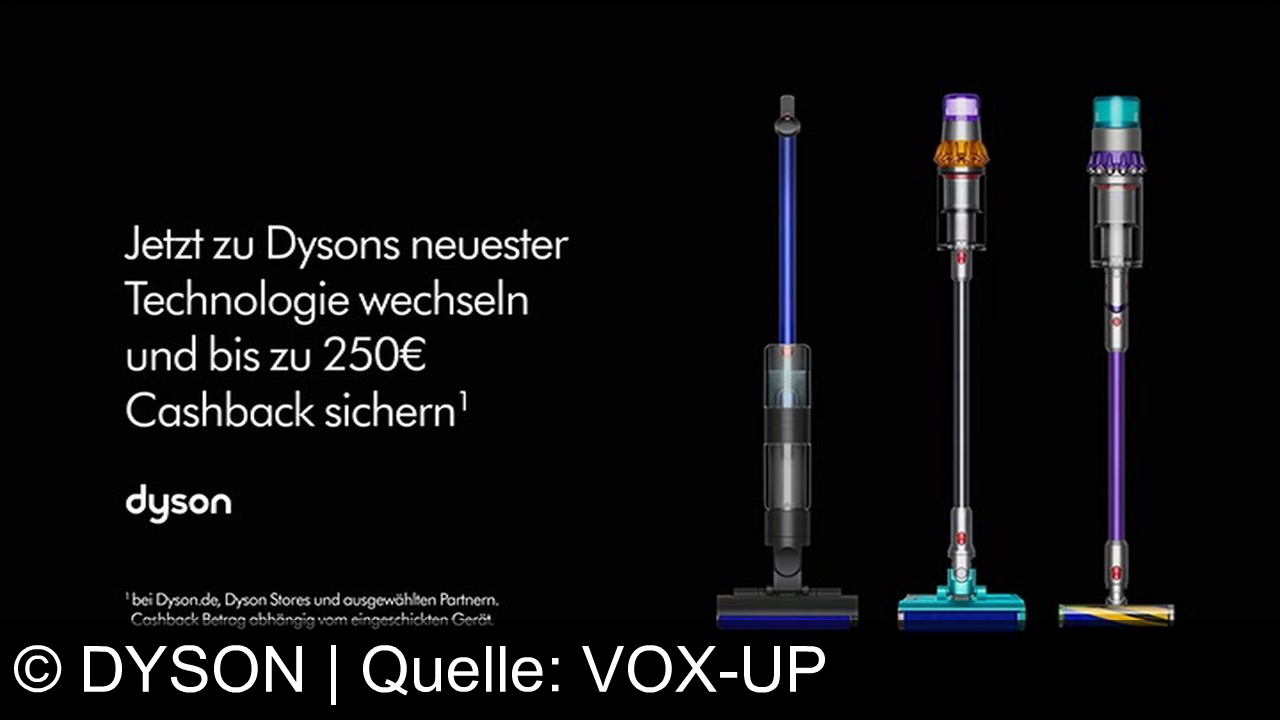 TV Werbung dyson - Dysons neuer Staubsauger bietet Nassreinigung für Hartböden mit innovativem Bodenaufsatz. Jetzt bis zu 250 Euro Cashback bei Kauf und Altgerät-Einsendung. Verfügbar auf Dyson.de und in Stores.