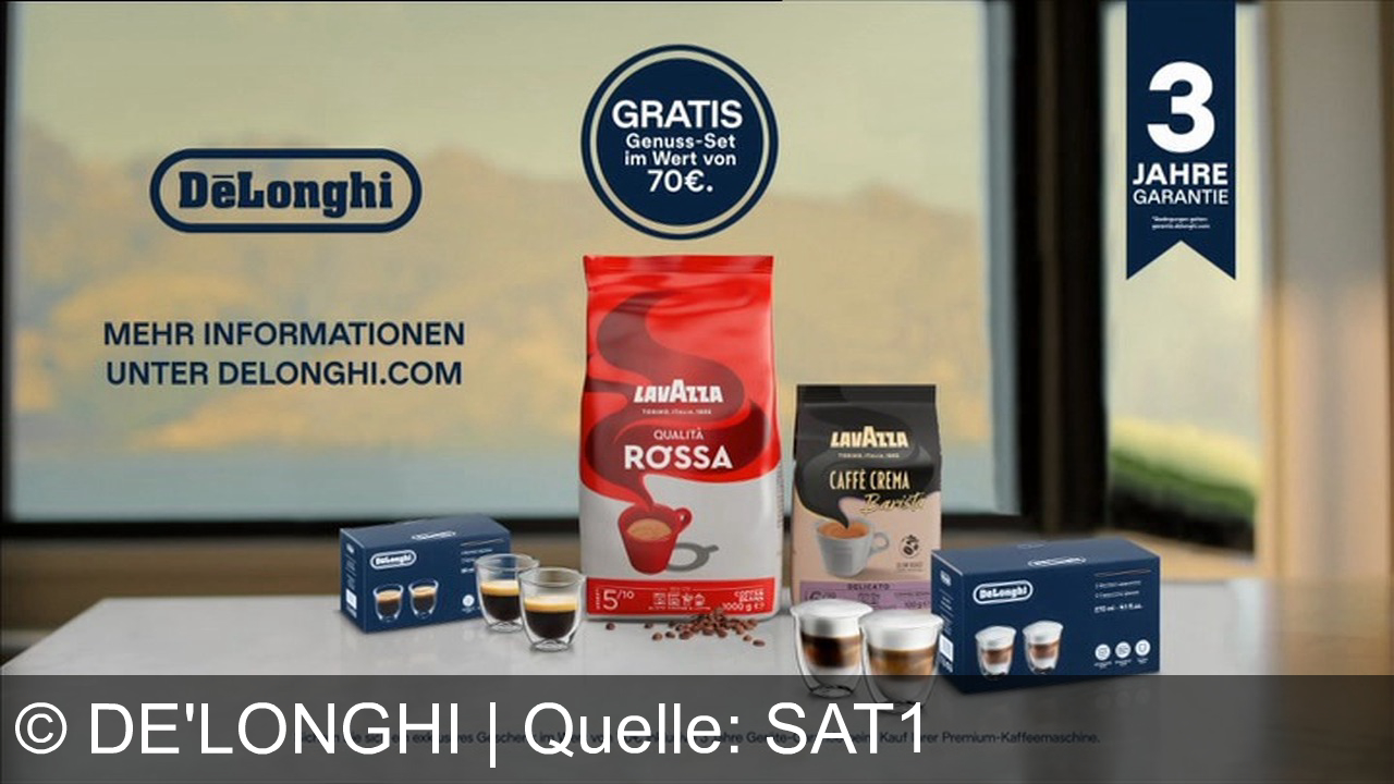 TV Werbung de'longhi - Brad Pitt genießt perfekten Kaffee mit DeLonghi und Lavazza – beim Kauf einer Premium-Kaffeemaschine erhalten Sie ein Genuss-Set im Wert von 70 € und 3 Jahre Garantie. It's perfetto!
