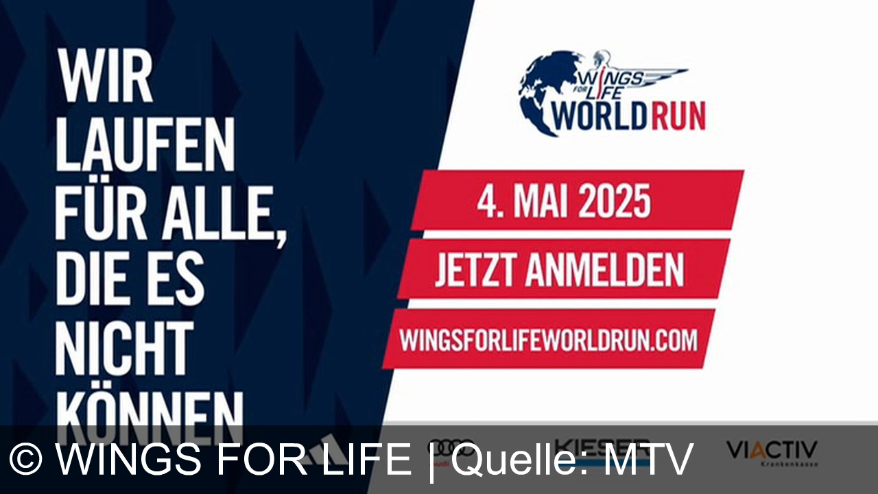 TV Werbung wings for life - Laufe mit der Welt für den guten Zweck! Wings for Life World Run am 4. Mai 2025. Gemeinsam Querschnittslähmung heilbar machen. Melde dich jetzt an bei wingsforlifeworldrun.com! Wir laufen für alle, die es nicht können.