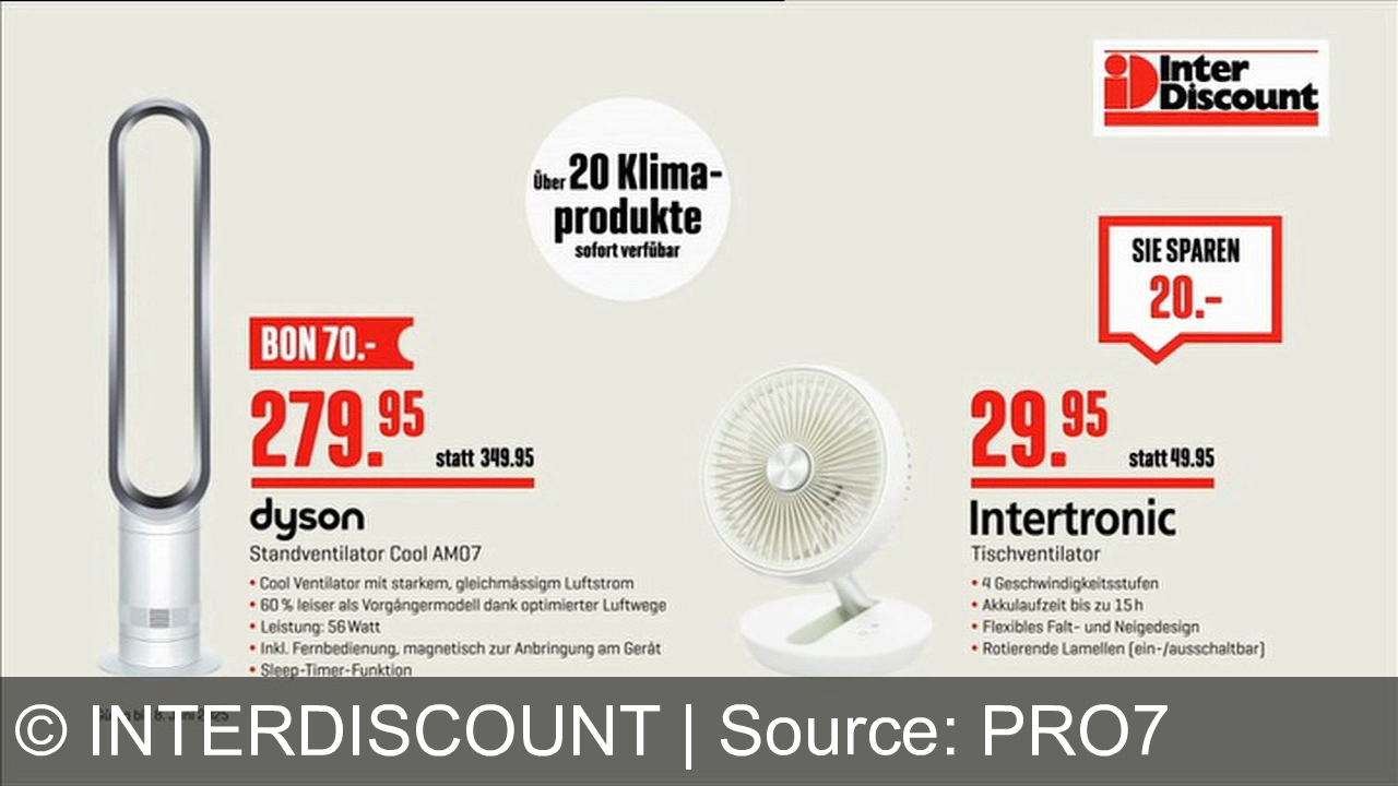 TV Werbung interdiscount - Bleib cool mit Interdiscount! Entdecke über 20 Klimaprodukte, wie den Dyson Standventilator für 279,95 CHF. Perfekt für den Sommer in der Schweiz. Nur bei deinem Interdiscount!