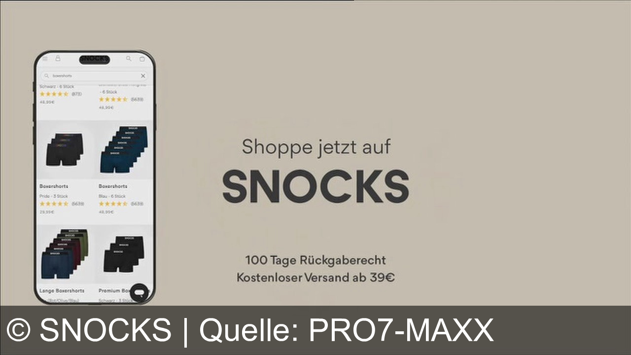 TV Werbung snocks - Erlebe grenzenlose Freiheit mit SNOCKS Boxershorts – robust, bequem und bereit für jedes Abenteuer. Shoppe jetzt auf Snocks.com und genieße 100 Tage Rückgaberecht und kostenlosen Versand ab 39€. Ich lasse mich von nichts aufhalten, schon gar nicht von meinem Boxershorts. Mein Geheimtipp sind die von Snocks, die machen einfach alles mit, ohne Auszuleiern oder einzuschneiden, Shoppe jetzt auf Snocks.