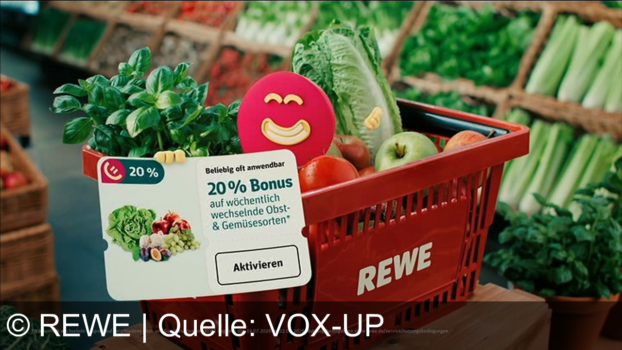 TV Werbung rewe - REWE: Frische hat einen Namen. 20% Bonus auf wechselndes Obst & Gemüse aus deiner Region. Deutschlands Nummer 1 für frische Qualität.