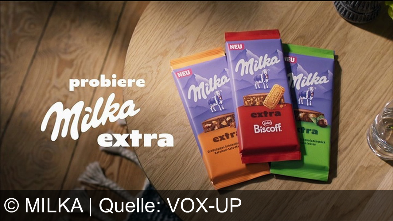 TV Werbung milka - Neu: Milka Extra – knuspriger Biscoff-Keks trifft auf extra große Stücke Milka Schokolade. Genieße mehr von dem, was du liebst. Probier Milka Extra!