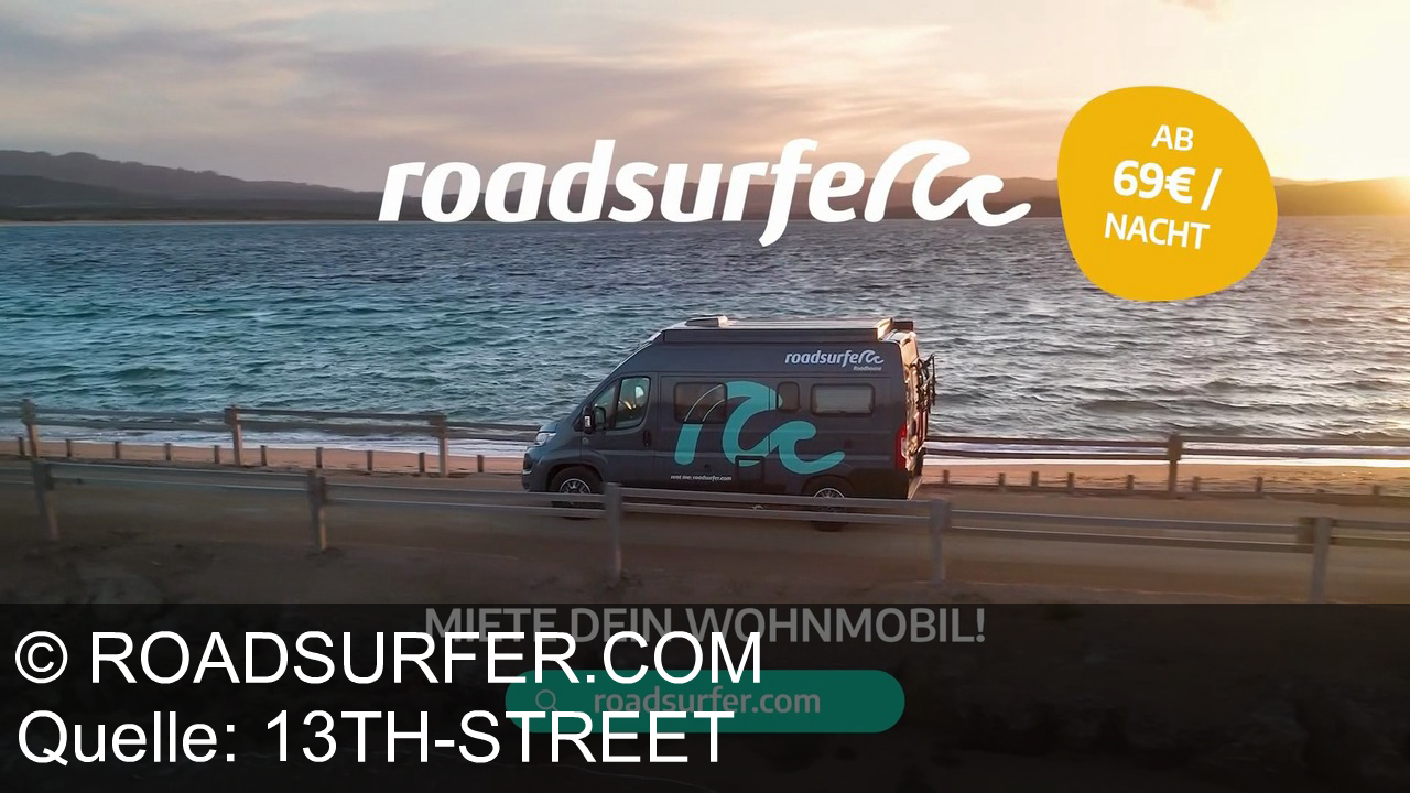 TV Werbung roadsurfer.com - Entdecke Freiheit und Abenteuer mit Roadsurfer – Camper mieten ab 69€/Nacht. Spüre den Sand, genieße den Moment und lebe deine Träume. Kaufe oder Miete dein Wohnmobil jetzt auf roadsurfer.com!